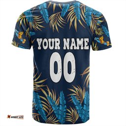 Amazing Aussie Gold Coast Titans Custom T-Shirt - Tropical Patterns Gold Coast Titans T-Shirt