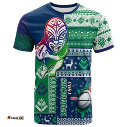 Amazing Aussie New Zealand Warriors T-shirt - Custom Christmas Snowflakes New Zealand Warriors Mascot T-shirt