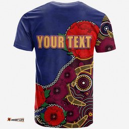 custom personalised anzac day afl lions army mix aboriginal t shirt