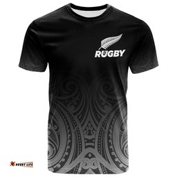 custom personalised new zealand rugby t shirt maori tribal