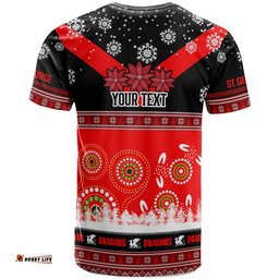 stgeorge rugby christmas t shirt custom dragons ugly christmas and aboriginal patterns t shirt