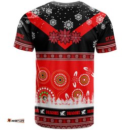 stgeorge rugby christmas t shirt custom dragons ugly christmas and aboriginal patterns t shirt