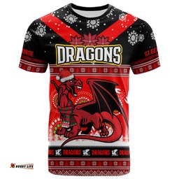 stgeorge rugby christmas t shirt custom dragons ugly christmas and aboriginal patterns t shirt