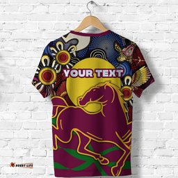 custom personalised broncos naidoc week t shirt aboriginal art style