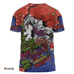 Amazing Aussie Newcastle Knights Christmas Custom T-shirt - Let's Get Lit Chrisse Pressie T-shirt