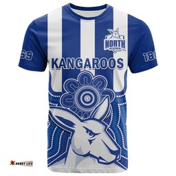 melbourne football t shirt north kangaroos 1869 aboriginal art