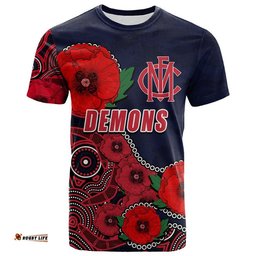 custom personalised anzac day afl demons army mix aboriginal t shirt