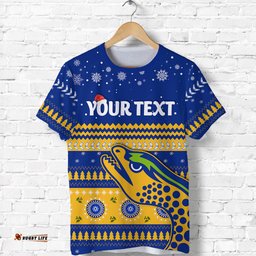 custom personalised eels unique t shirt merry christmas parramatta