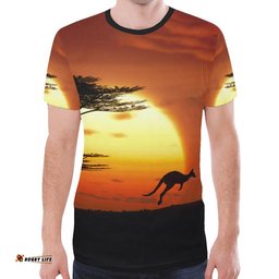 t shirt kangaroo t shirt sunset ver01 unisex