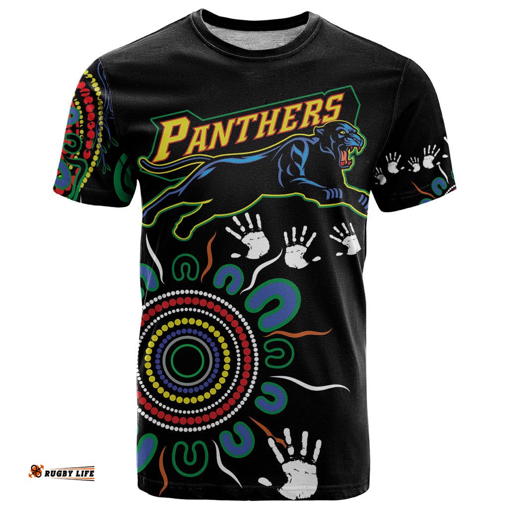 personalised panthers aboriginal dot t shirt go the mighty panthers