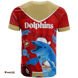 Amazing Aussie Redcliffe Dolphins T-shirt - Custom Redcliffe Dolphins Christmas Aboriginal Inspired Teammates T-shirt