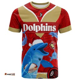 Amazing Aussie Redcliffe Dolphins T-shirt - Custom Redcliffe Dolphins Christmas Aboriginal Inspired Teammates T-shirt