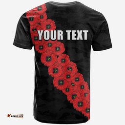 custom personalised afl bombers t shirt anzac day poppy flowers jersey