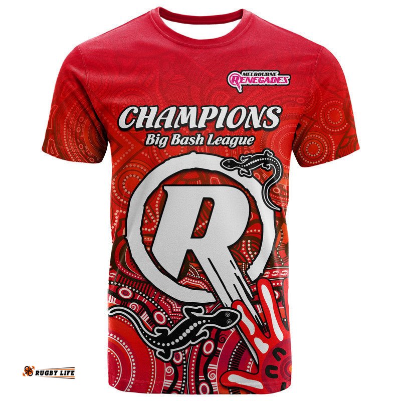 custom personalised melbourne renegades champions t shirt lizard indigenous aboriginal