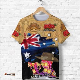 custom personalised australia aboriginal anzac t shirt remembrance vibes gold