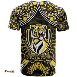 richmond tigers football t shirt boomerang indigenous dots