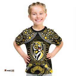 richmond tigers football t shirt boomerang indigenous dots