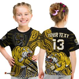 custom text and number richmond football t shirt aboriginal go the tigers premiers