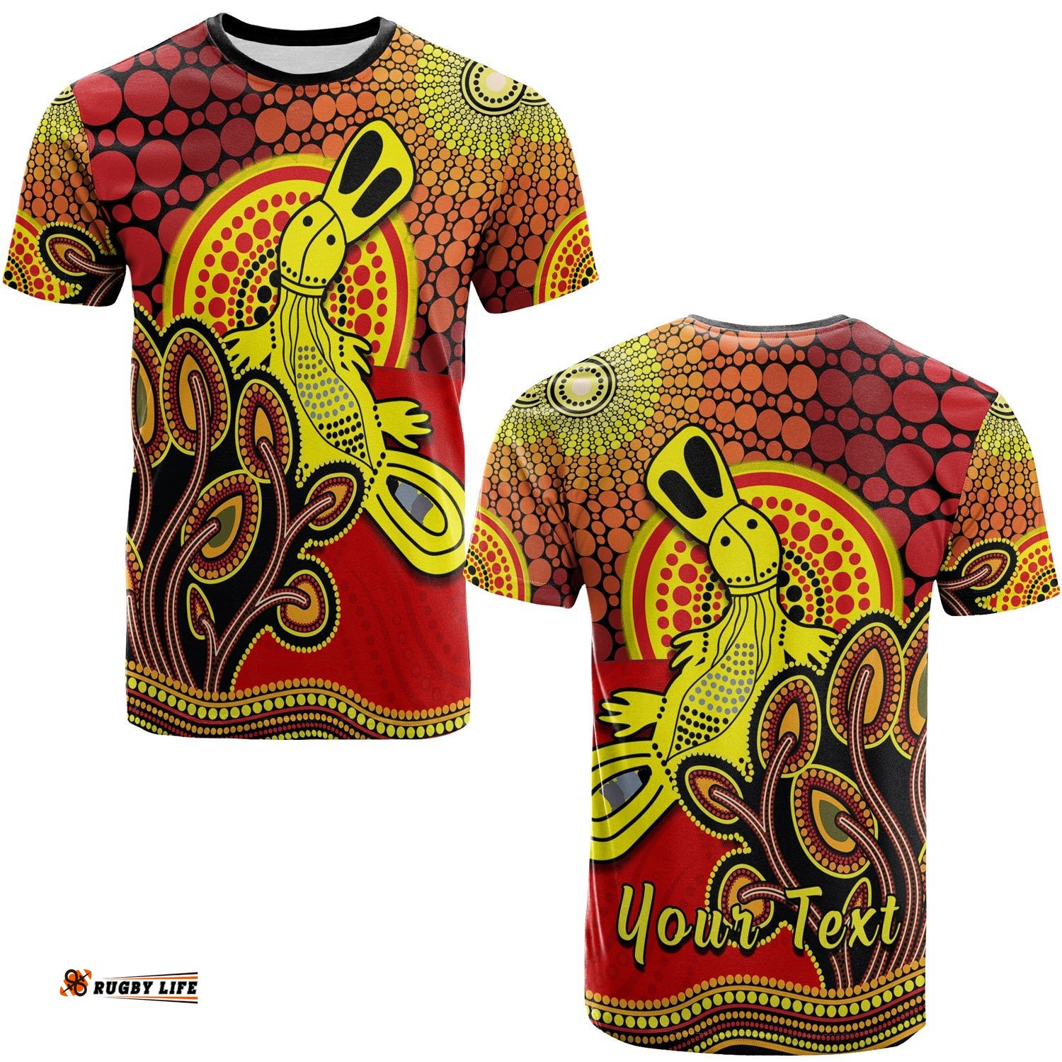 custom personalised aboriginal platypus t shirt tree on the hill sunshine