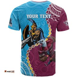 personalised eagles and titans rugby t shirt aboriginal mix polynesian pattern