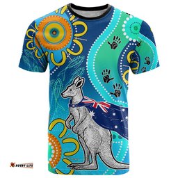 personalised australia kangaroo t shirt aboriginal tribal art stylization