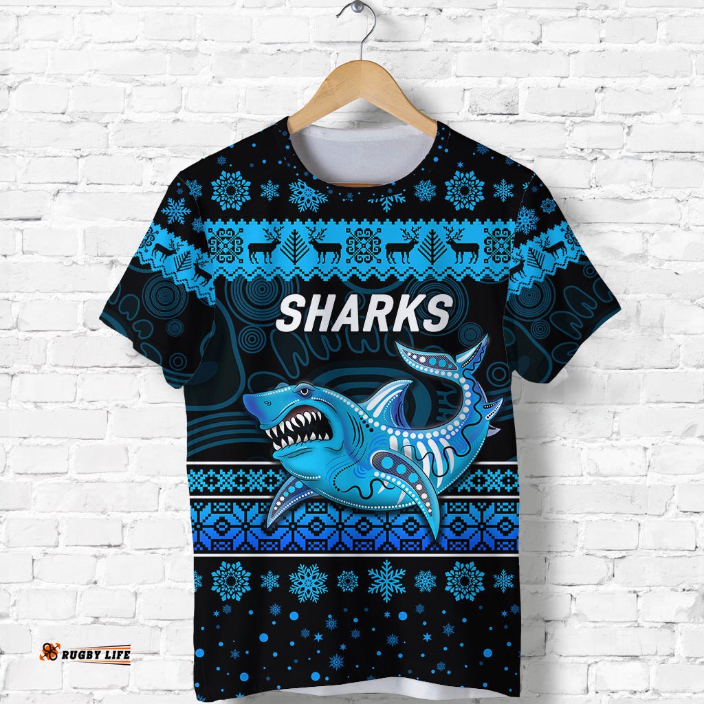 custom personalised cronulla sutherland sharks t shirt christmas simple style black