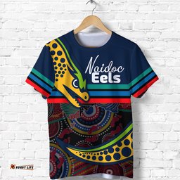 custom personalised eels rugby naidoc week t shirt aboriginal sport style ver.2