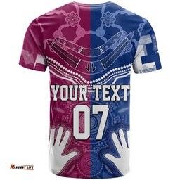 personalised qld maroons mix nsw blues indigenous t shirt rugby state of origin