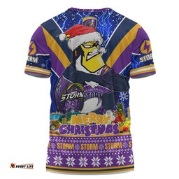 Amazing Aussie Melbourne Storm Christmas Custom T-shirt - Storm Man Santa Claus Aussie Big Things T-shirt