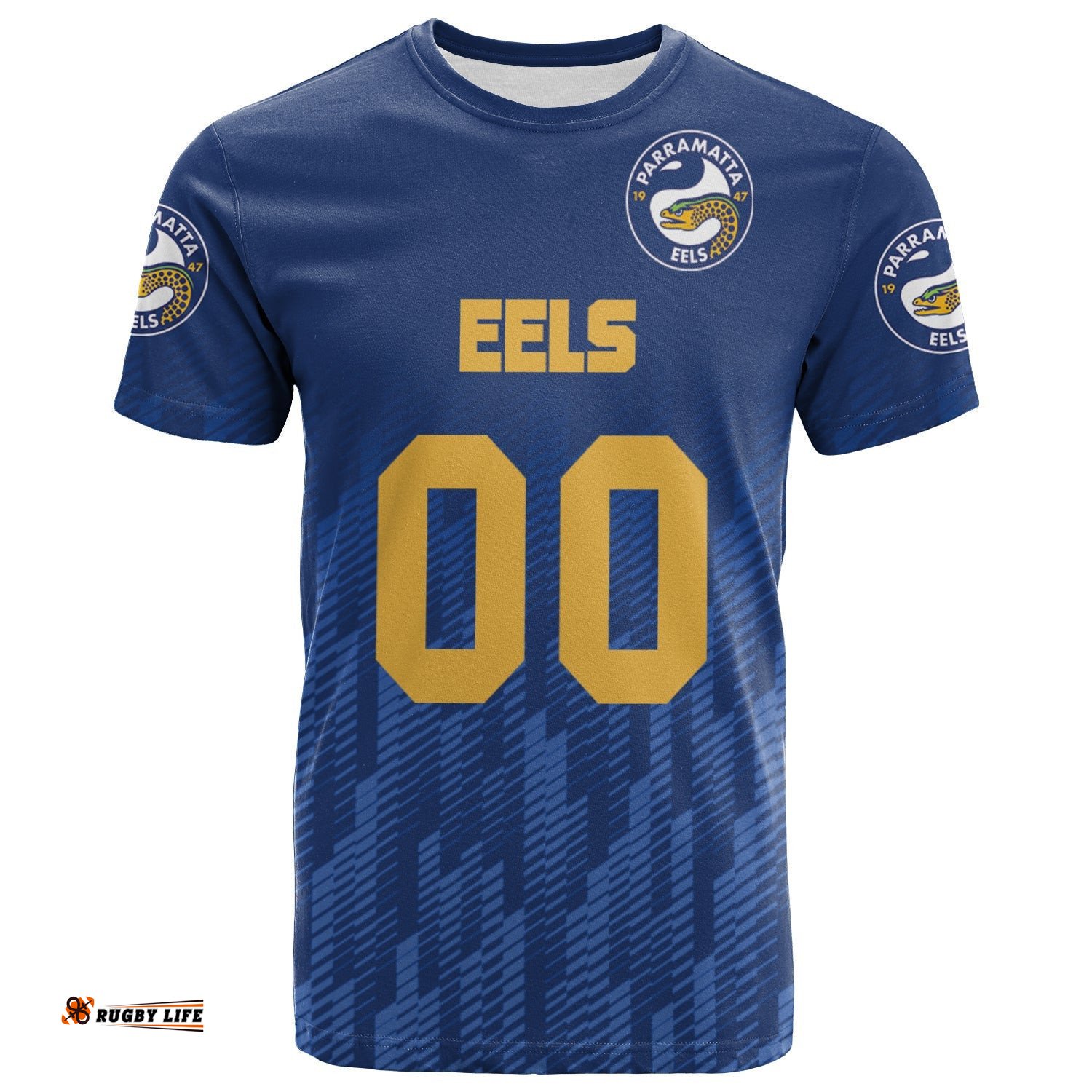 parramatta eels t shirt logo sport ombre nrl 0
