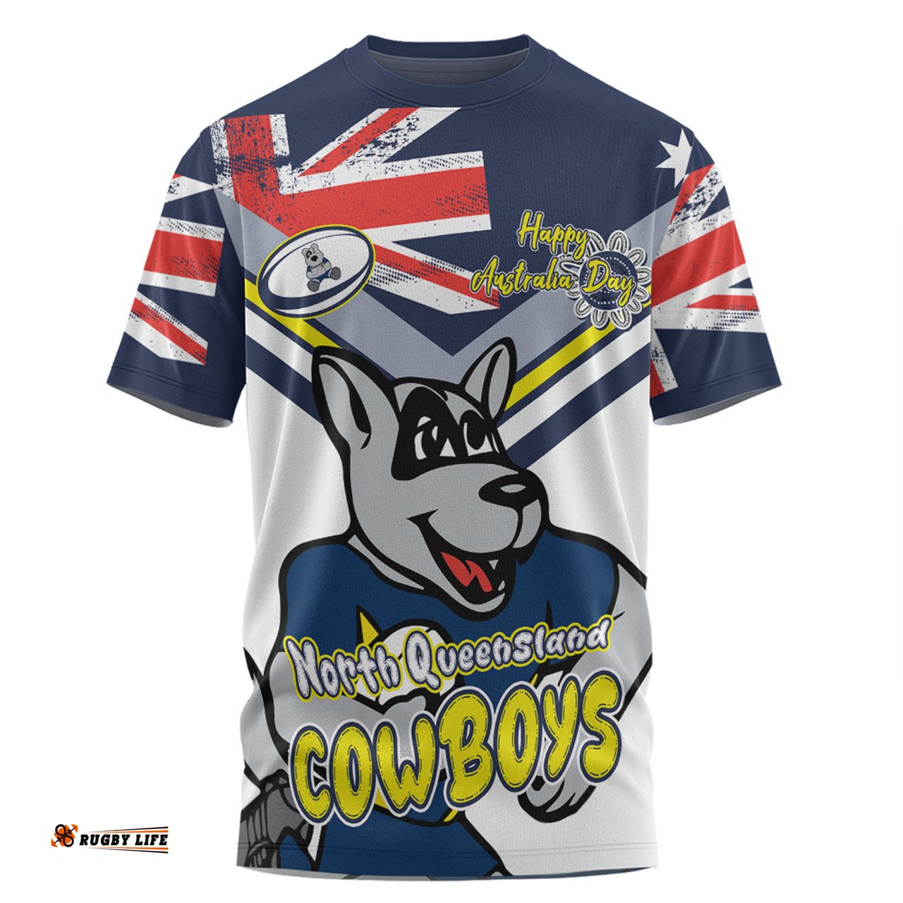 Amazing Aussie North Queensland Cowboys T-Shirt - Happy Australia Day We Are One And Free V2