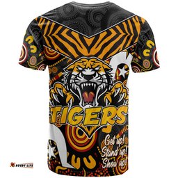 Amazing Aussie Wests Tigers T- Shirt - Custom Tiger Aboriginal Inspired Pattern Naidoc Week T- Shirt