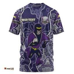 Amazing Aussie Melbourne Storm Grand Final Custom T-shirt - Custom Melbourne Storm With Contemporary Style Of Aboriginal Painting T-shirt