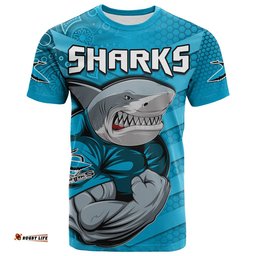 custom text and number sharks rugby t shirt go sharkies aboriginal sporty version