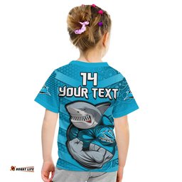 custom text and number sharks rugby t shirt go sharkies aboriginal sporty version