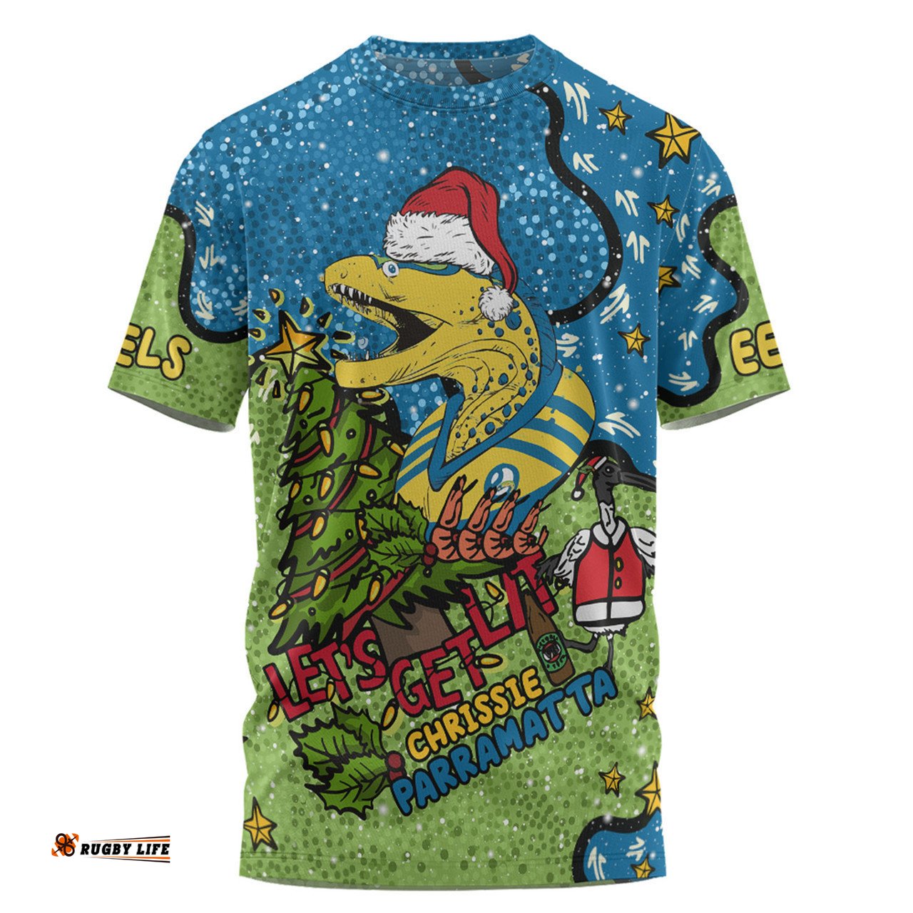 Amazing Aussie Parramatta Eels Christmas Custom T-shirt - Let's Get Lit Chrisse Pressie T-shirt