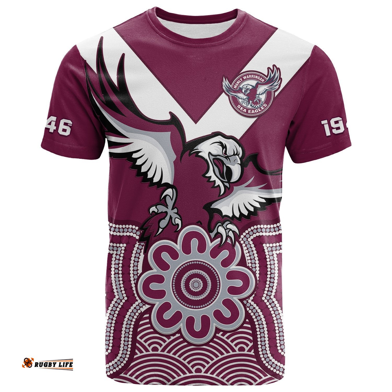 sea eagles rugby t shirt manly warringah indigenous art