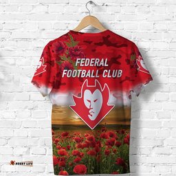federal football club anzac t shirt poppy vibes