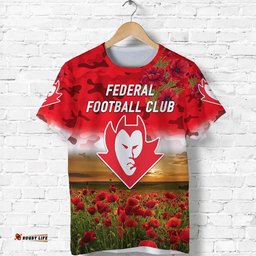 federal football club anzac t shirt poppy vibes