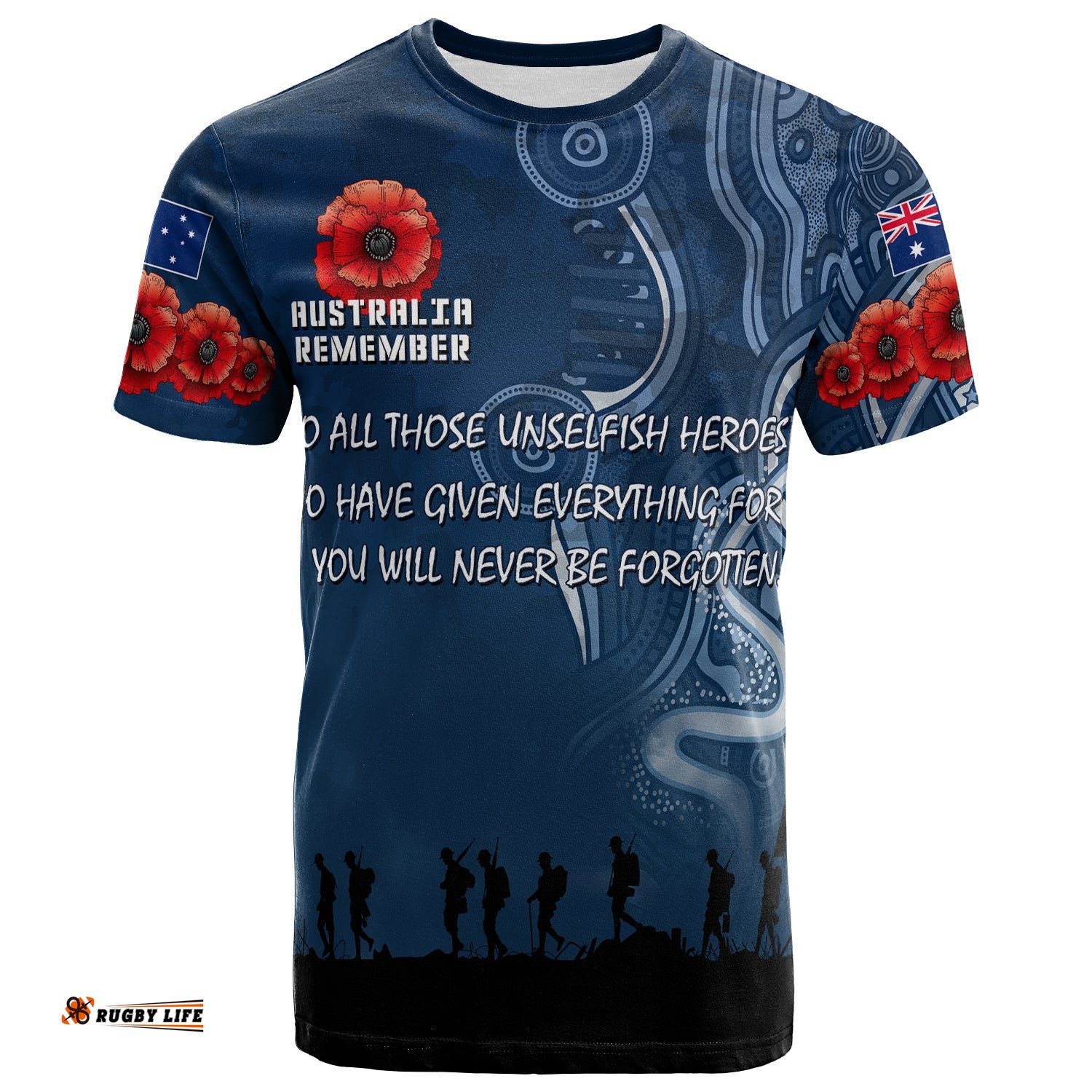 australia anzac t shirt australia remember with aboriginal inspired patterns t shirt