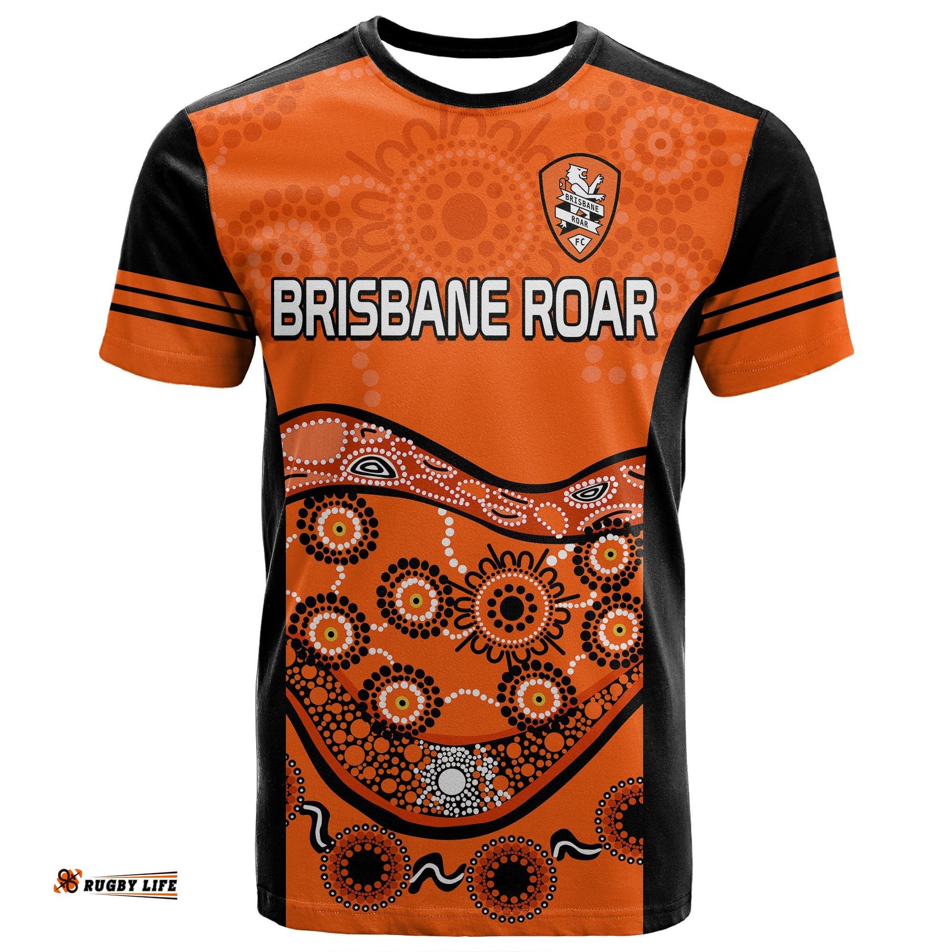custom personalised brisbane roar soccer t shirt aboriginal