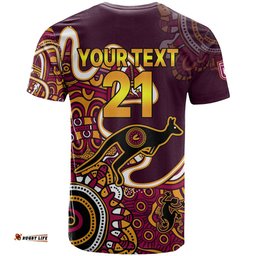 custom text and number queensland rugby t shirt state of origin go maroons indigenous tribal