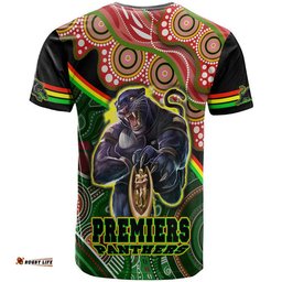 penrith panthers premiers t shirt black panther with aboriginal arty