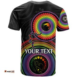 personalised australia lgbt t shirt you are exactly who you should be aboriginal style