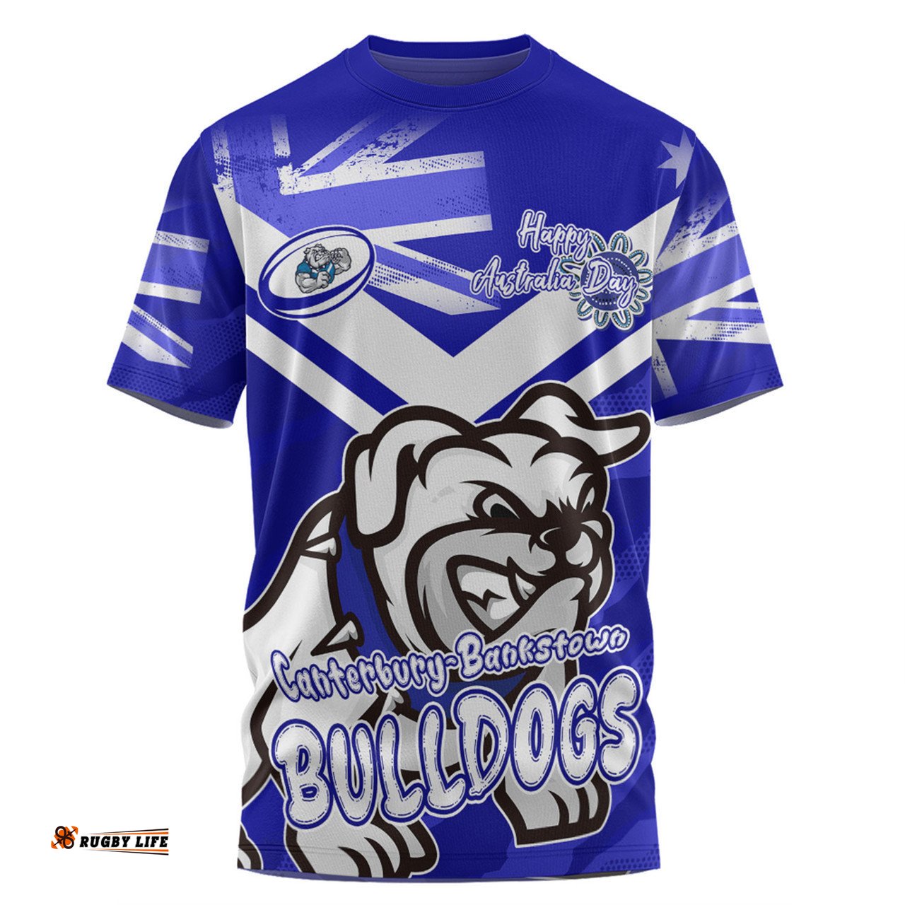 Amazing Aussie Canterbury-Bankstown Bulldogs T-Shirt - Happy Australia Day We Are One And Free