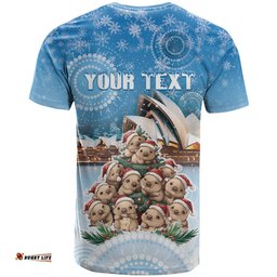 personalised australia yulefest t shirt cute wombat sydney opera house lt05