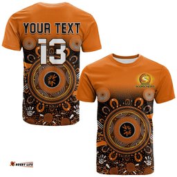 custom text and number perth scorchers t shirt aboriginal sunshine
