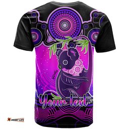 personalised australia cancer koala zodiac t shirt auz astrology aboriginal magenta
