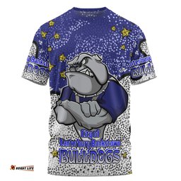 Amazing Aussie Canterbury-Bankstown Bulldogs Custom T-Shirt - Team With Dot And Star Patterns For Tough Fan T-Shirt