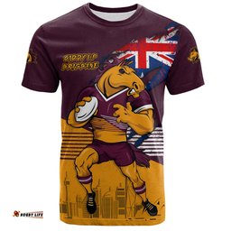 Amazing Aussie Brisbane Broncos T-Shirt Custom For Die Hard Fan Australia Flag Scratch Style